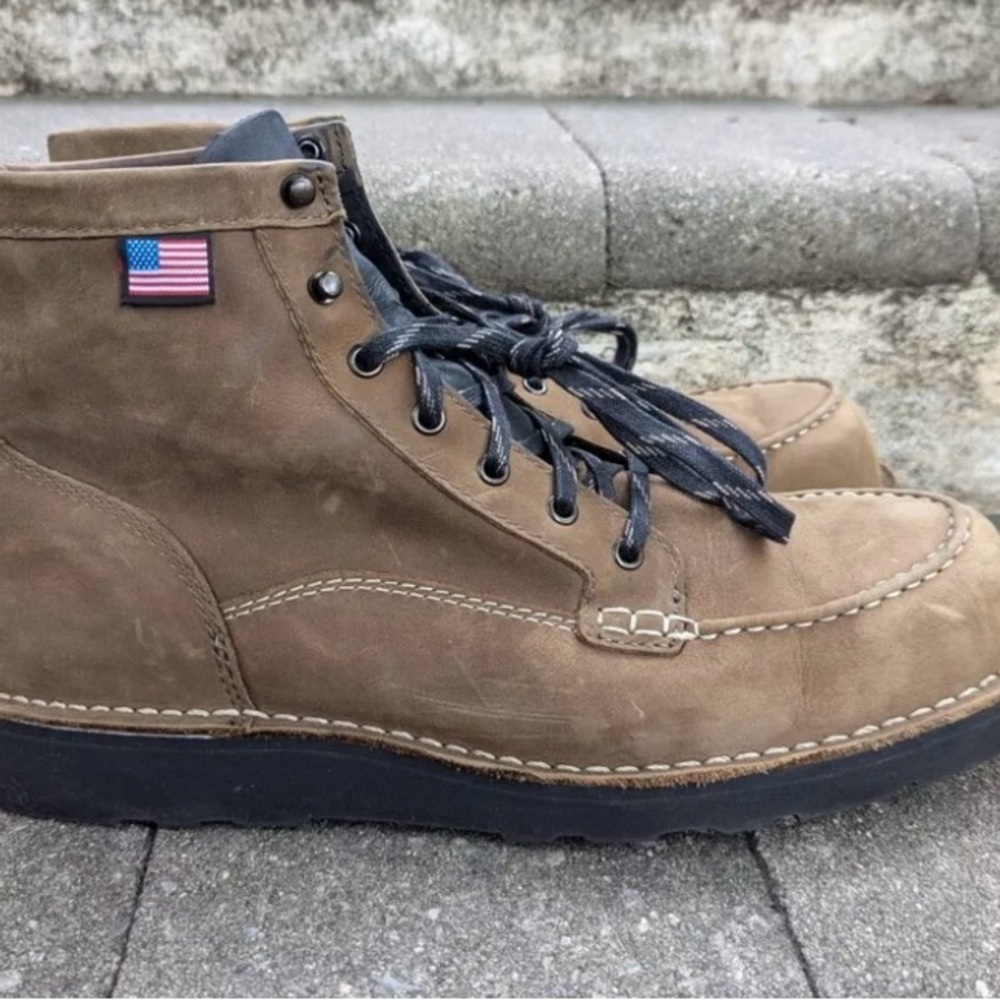 Danner Boots 31662 Bull Run Lux Vintage Sterling Black Wedge Made In USA Moc Toe